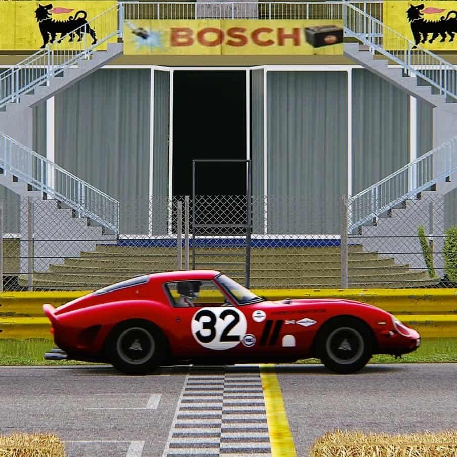 Rental Classic Cars simulator experience Monza Ferrari 250 GTO Austria with delivery. Hire historical car simulator experience with support logotype branding