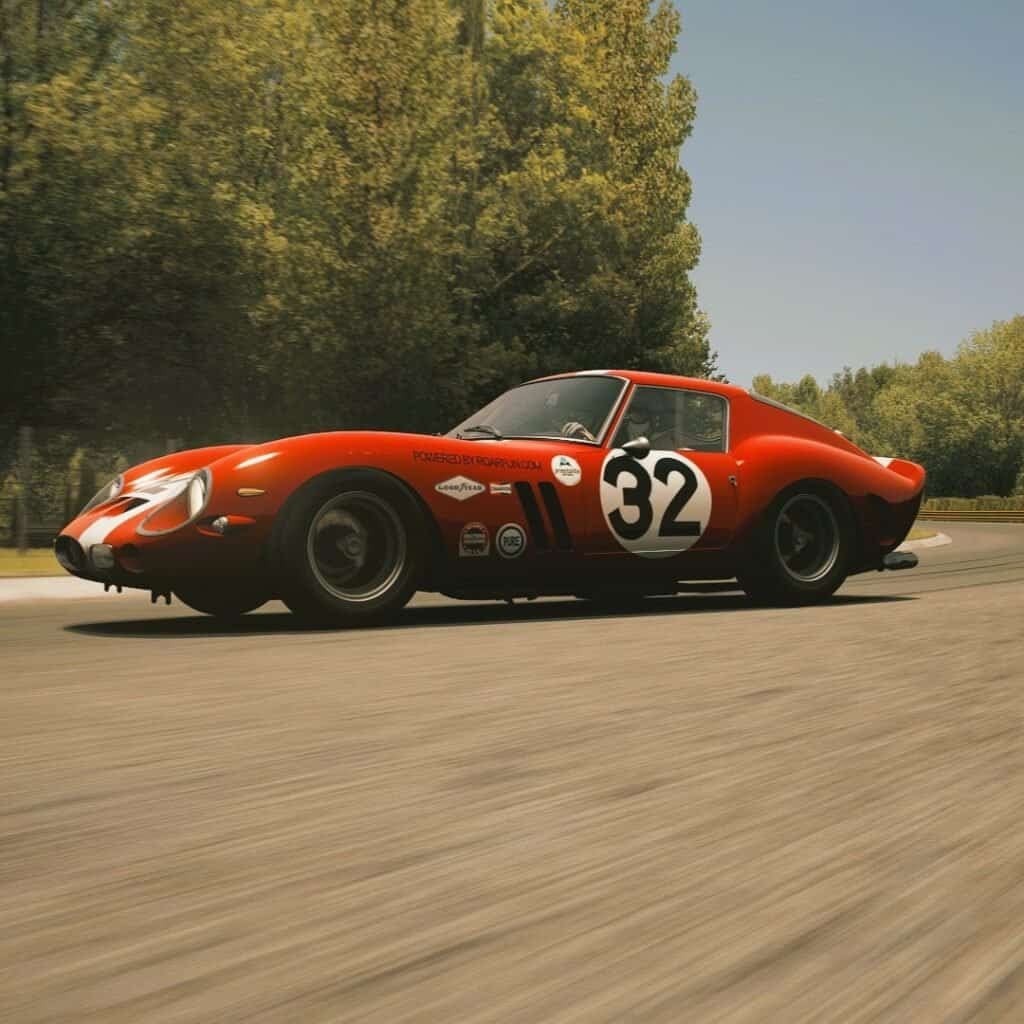 Rent Classic Cars simulator experience Monza Ferrari 250 GTO EU with delivery. Hire historical car sim experience with delivery in EU