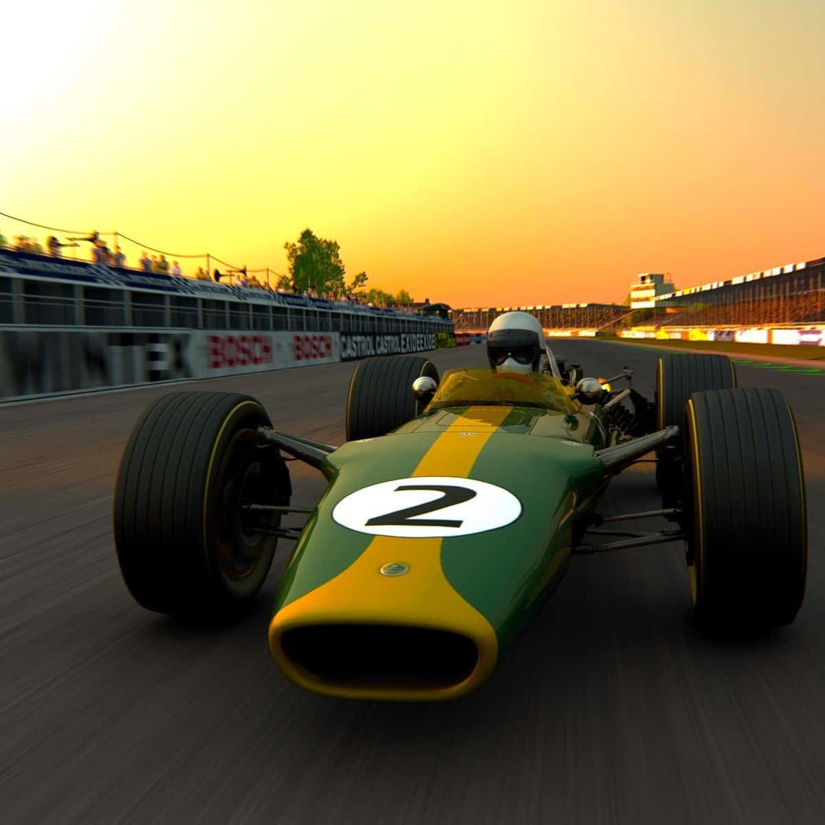 Rent Classic Cars simulator experience Lotus 49 Silverstone London with delivery. Hire historical car simulator experience with delivery company branding