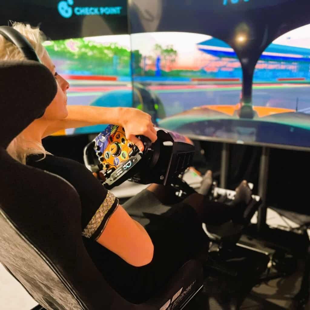 Women drives the best professional racing simulator hired in London UK.