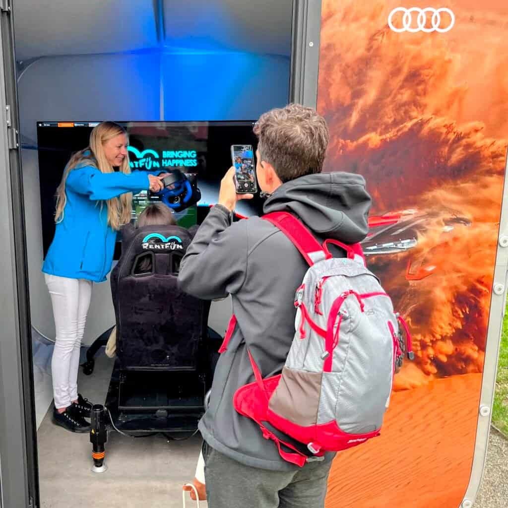 Rent VR racing simulator for company event in EU UK. Rental VR for party in Frankfurt Berlin