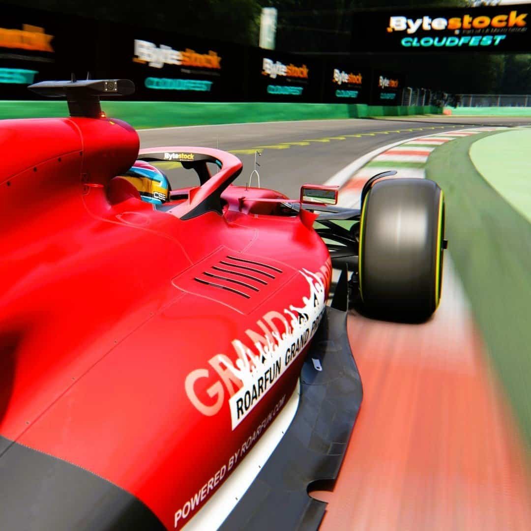 RoarFun Grand Pilot Formula immersive experience @ CloudFest with ByteStock branding.