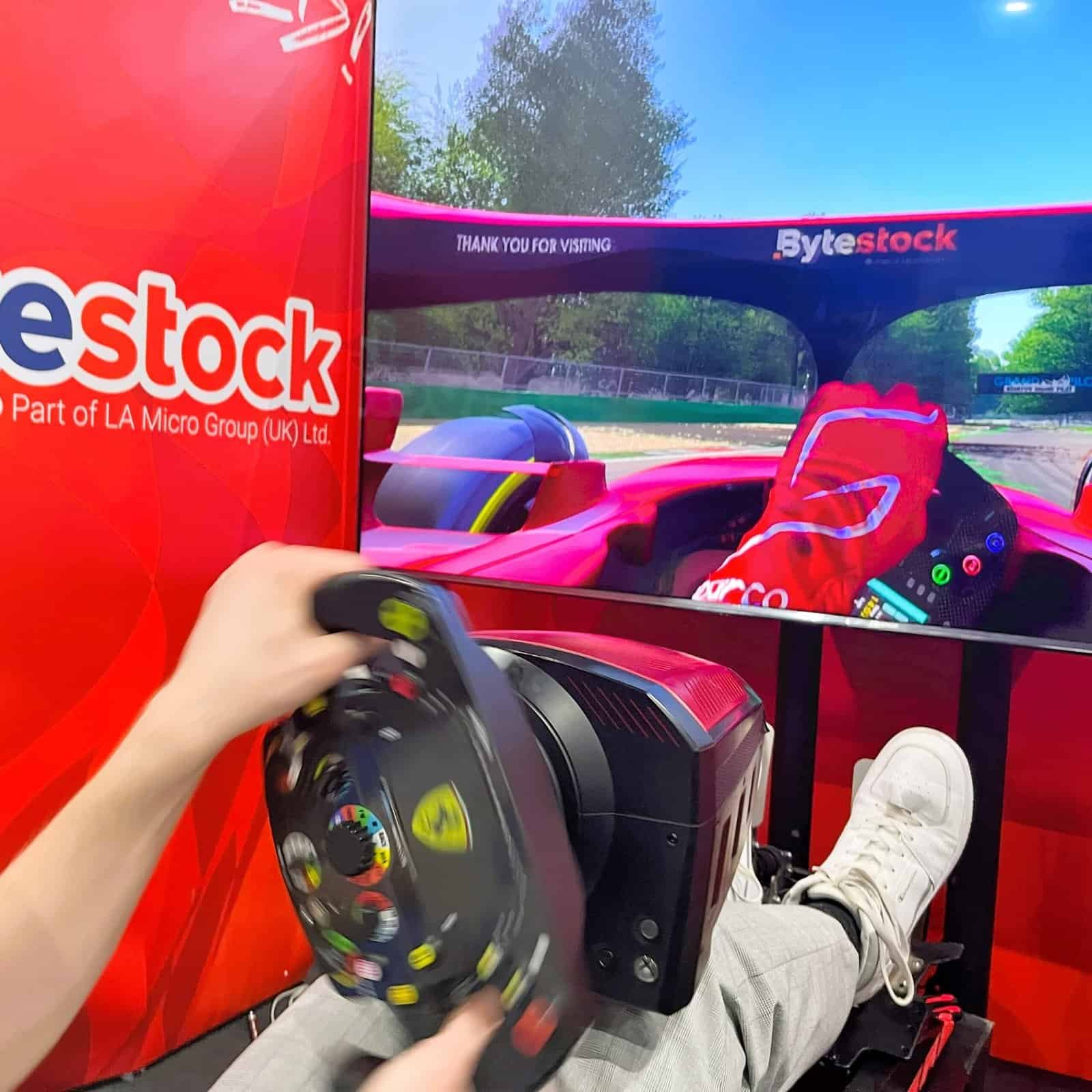 Ferrari F1 licensed seat on a motion simulator with RoarFun simulator.