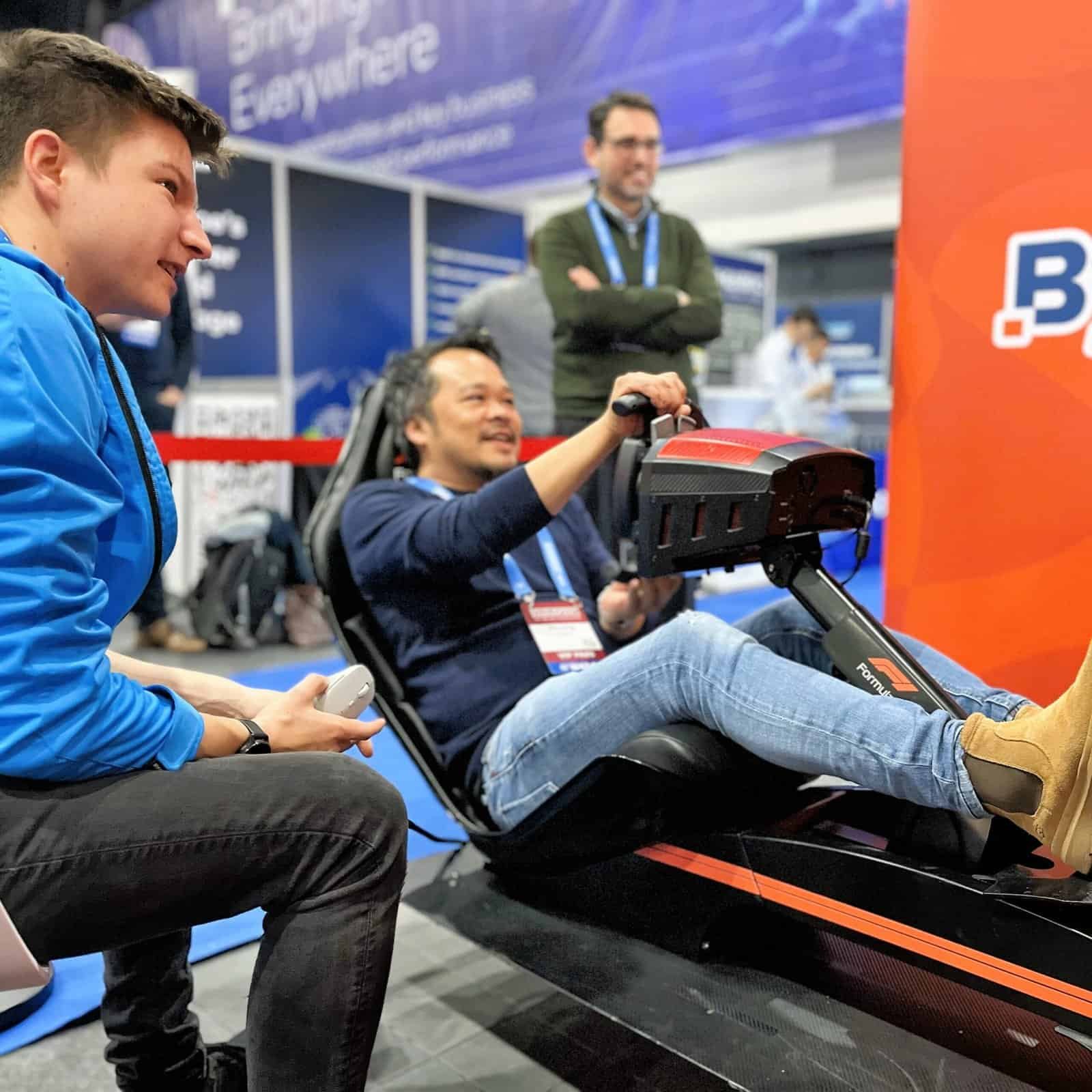 RoarFun brings happiness at a CloudFest with the Formula motion simulator.