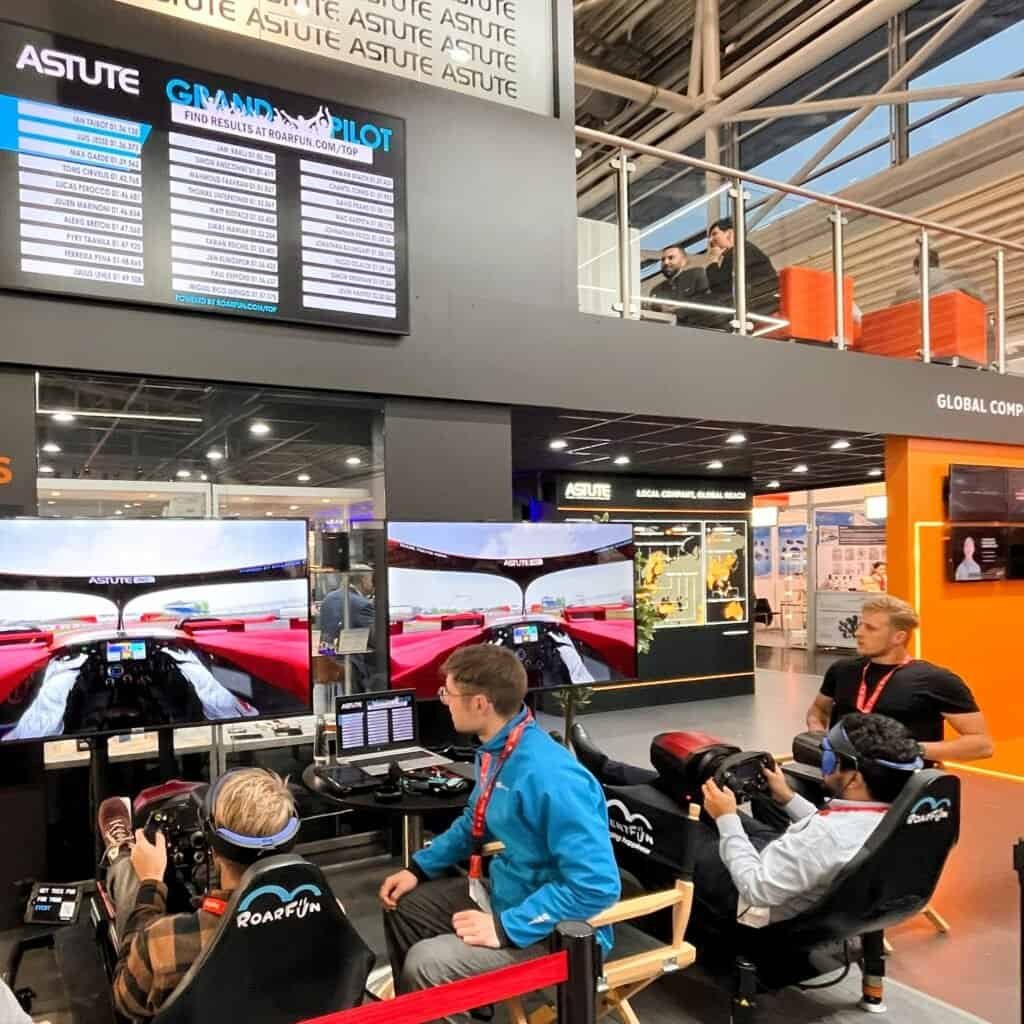 Two connected formula simulator in Munich expo.