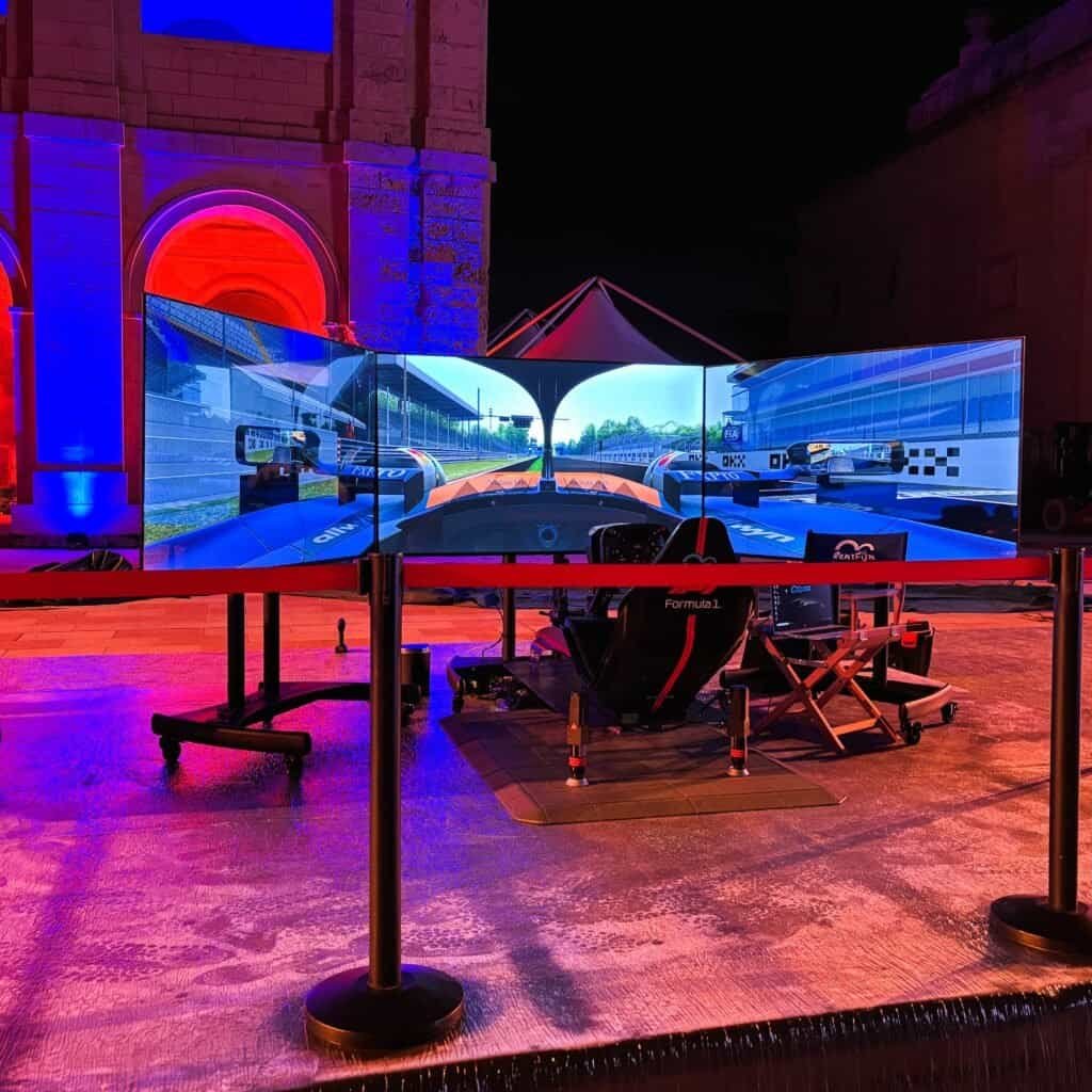 3Real screens with F1 Licensed seat on Formula motion racing simulators.