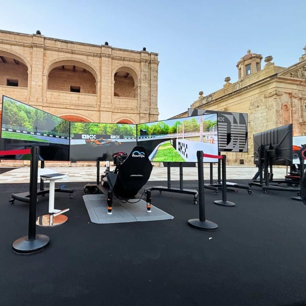 Bespoke Formula motion simulator rental in Malta for the UK client.