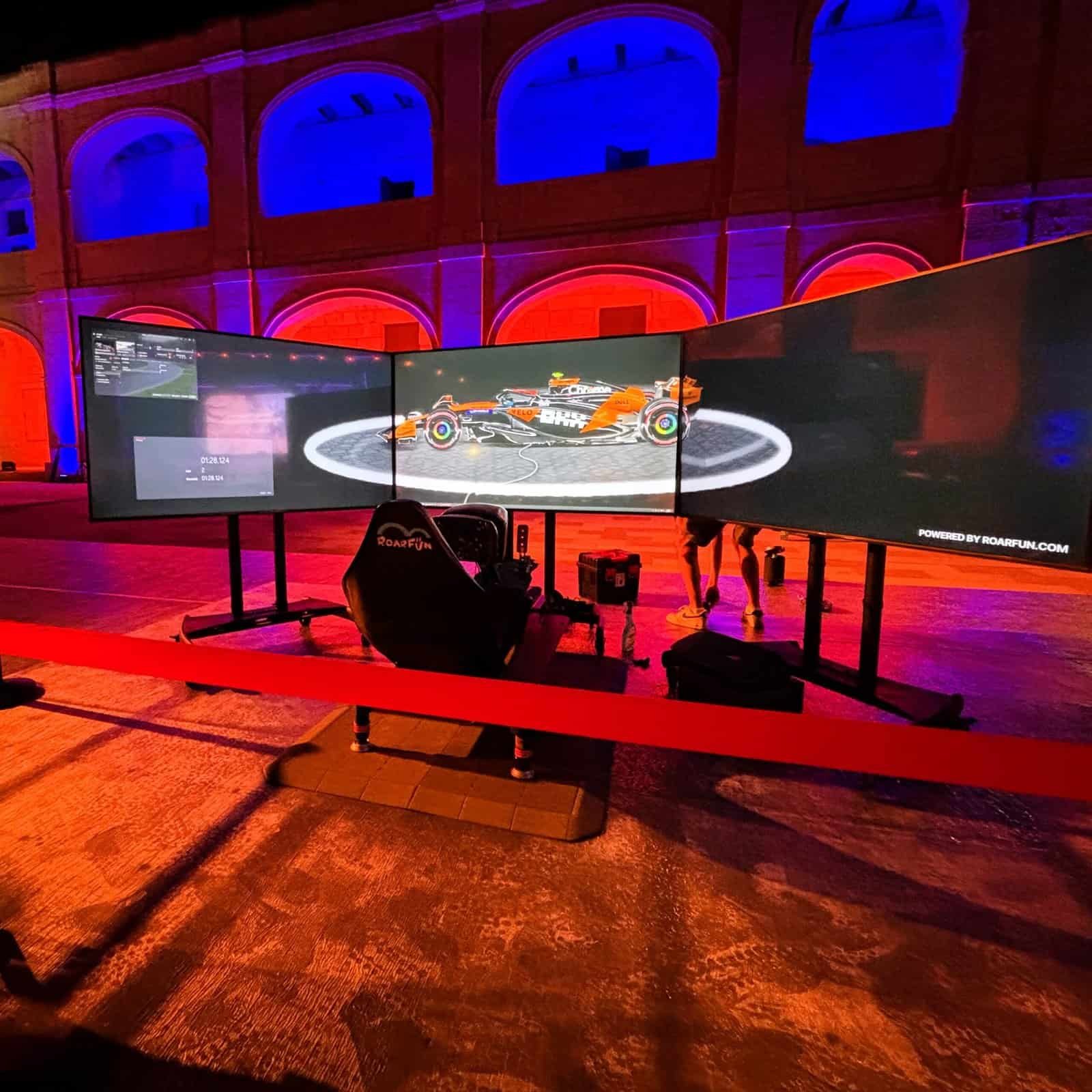 3Real Formula full-motion racing simulators rental in VIP event.