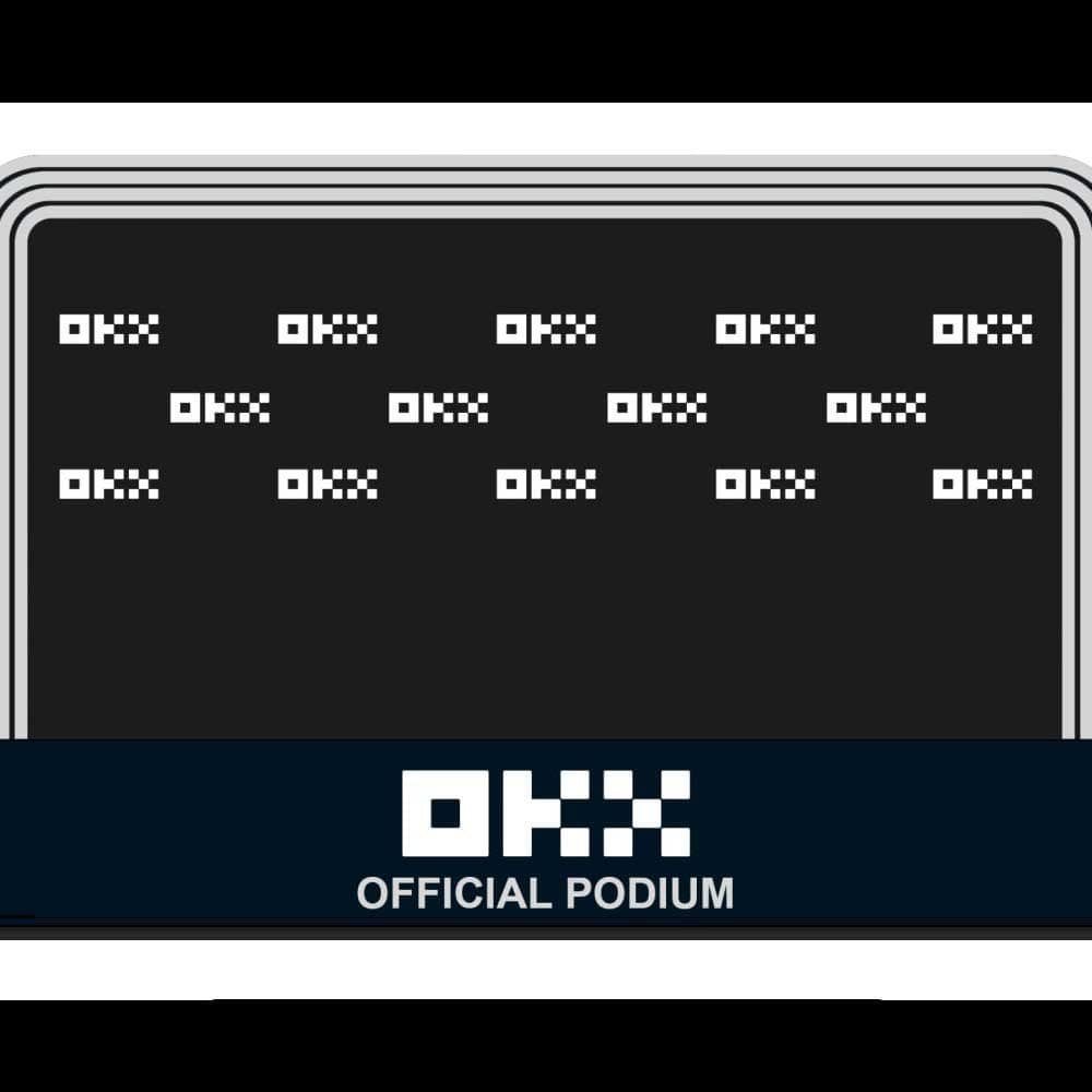 OKX virtual branding in a OKX podium designed by RoarFun.