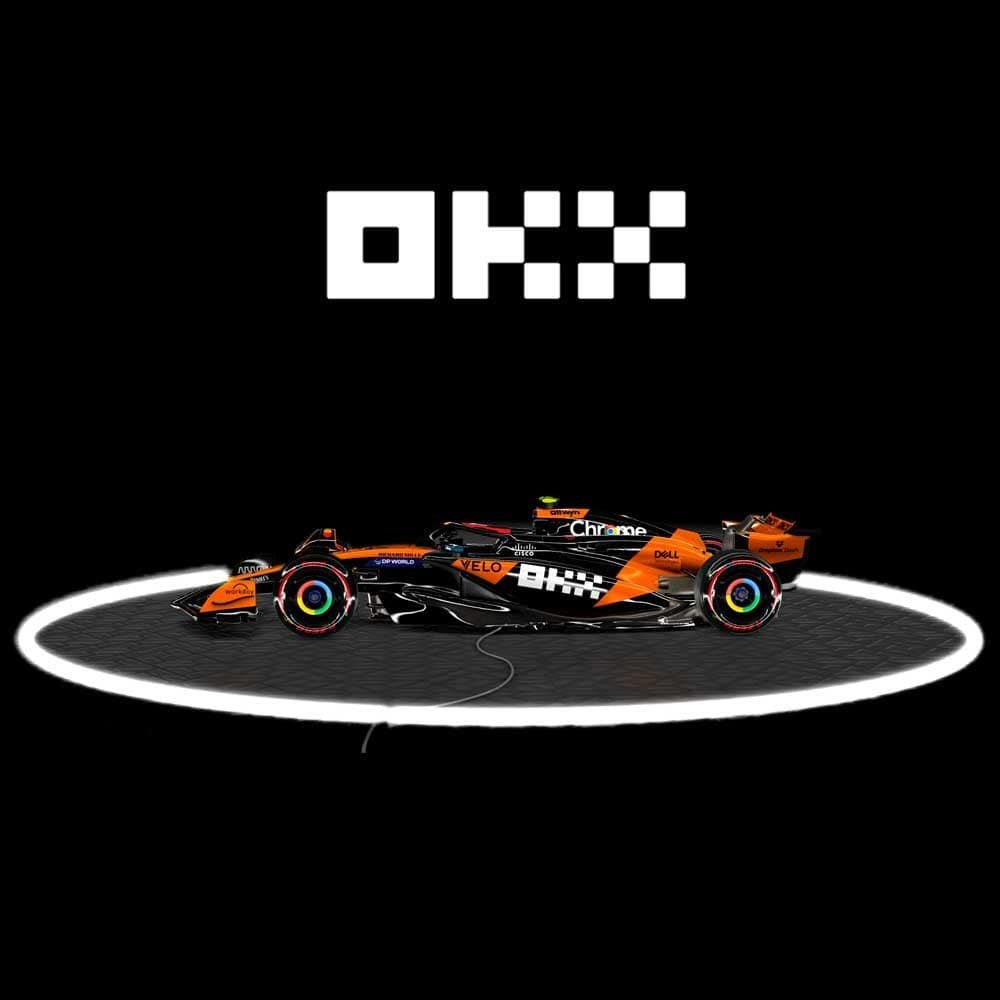 OKX virtual McLaren Formula 1 car in the formula racing simulator rental.