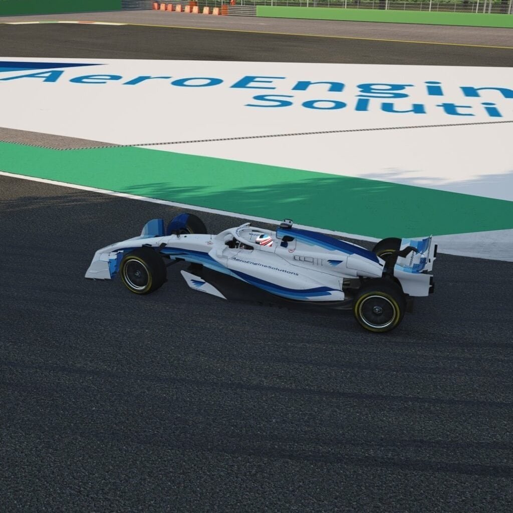 Dynamic wallpaper with our clients logo for a racing simulator rental in Las Vegas.