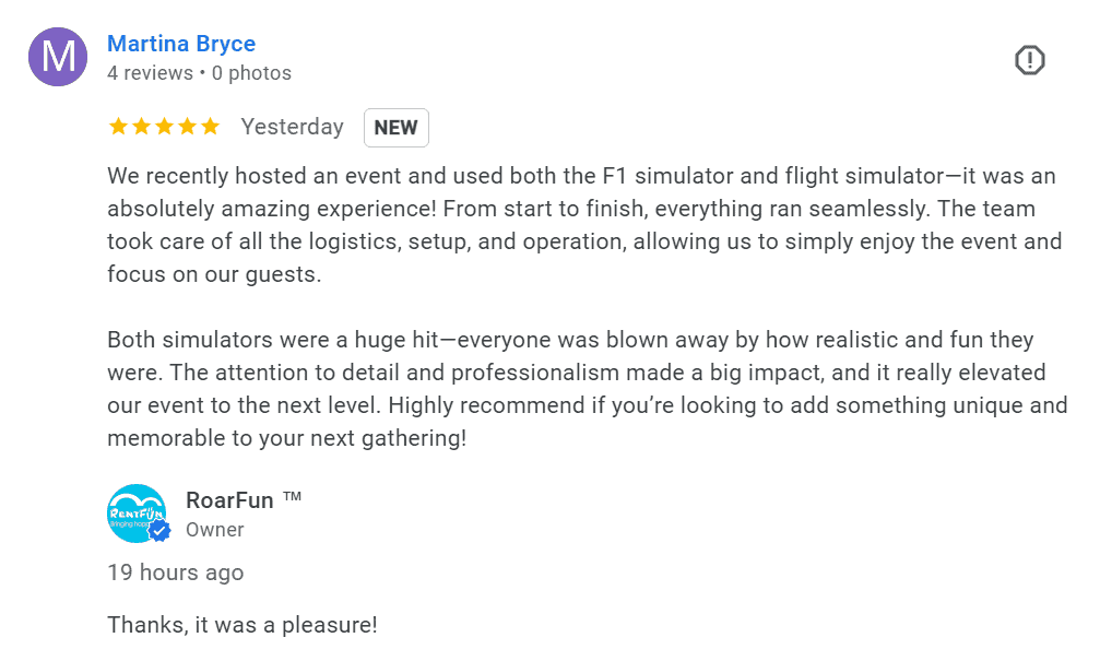 Our USA client positive reaction.