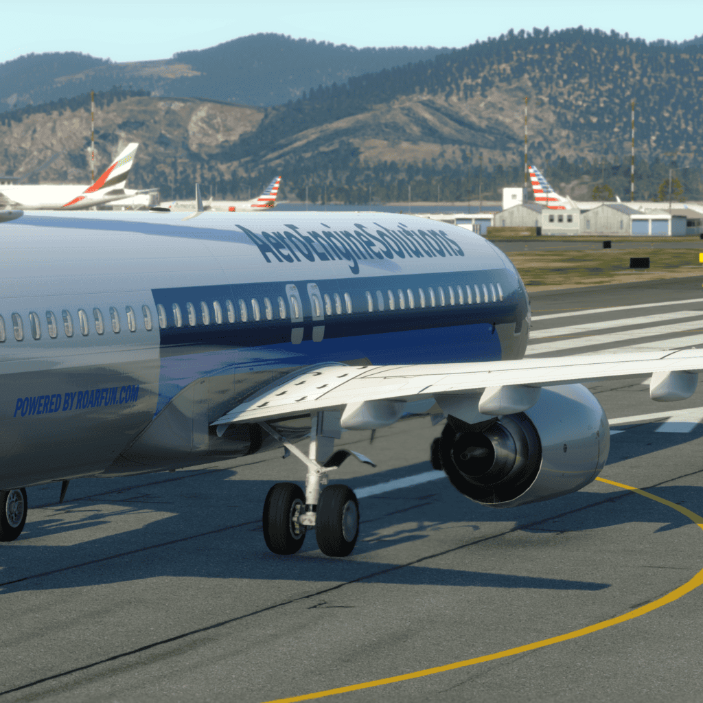 Dubai Airlines Virtual branding with virtual airplane for flight simulator rental in Dubai or Abu Dhabi, UAE.