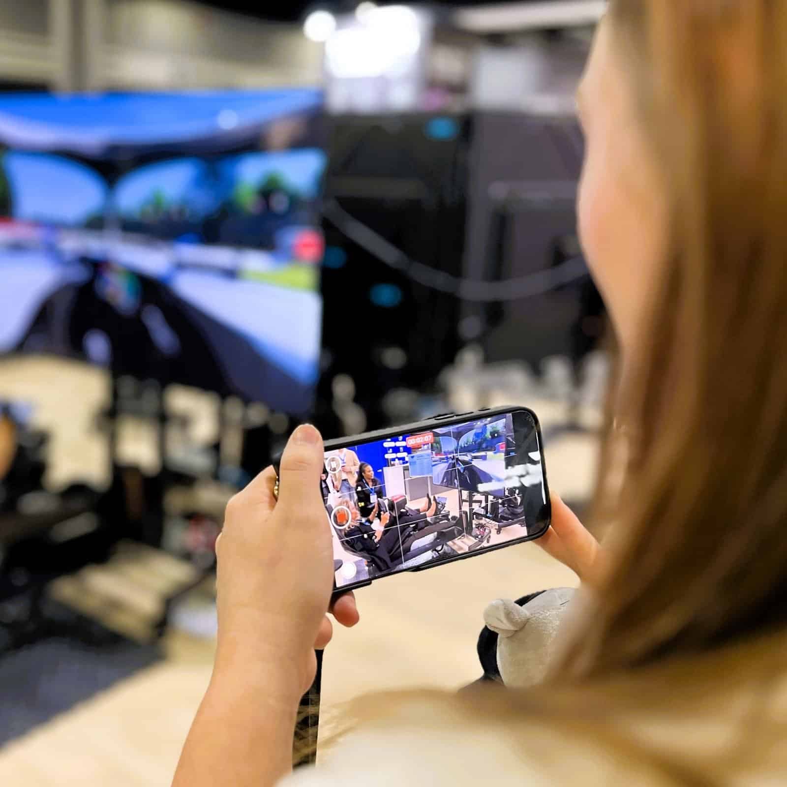 Our flight simulator catches a lot of attention with cameras in the Atlanta USA Aviation week.