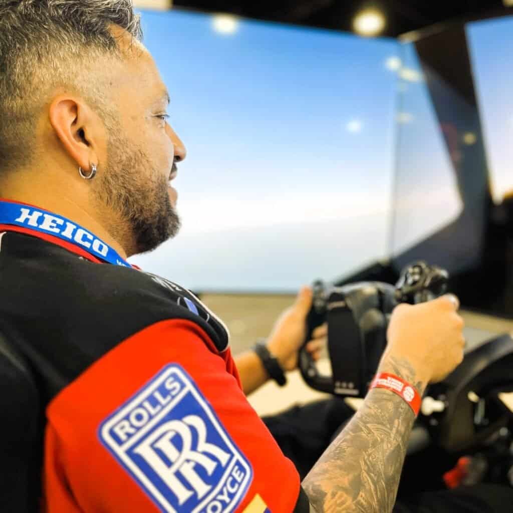 Mobile flight simulator rental Atlanta USA conference aviation week.