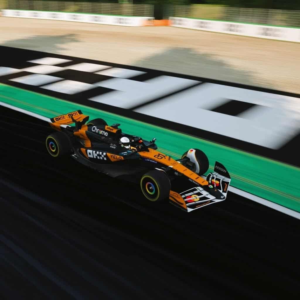 OKX virtual branding with our F1 simulator rental in Italy, Milan.