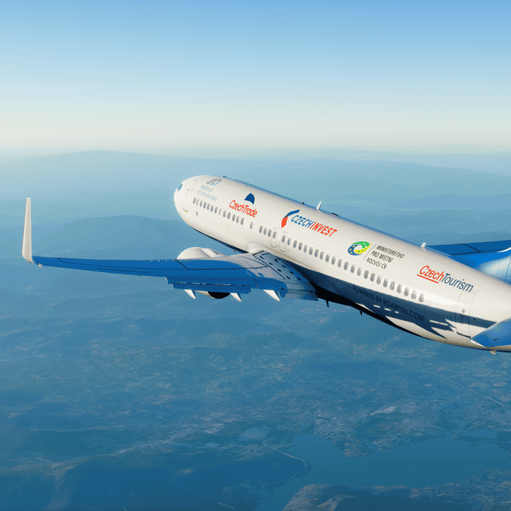 RoarFun X Czech state brand activation for goverment event virtual branded airplane.